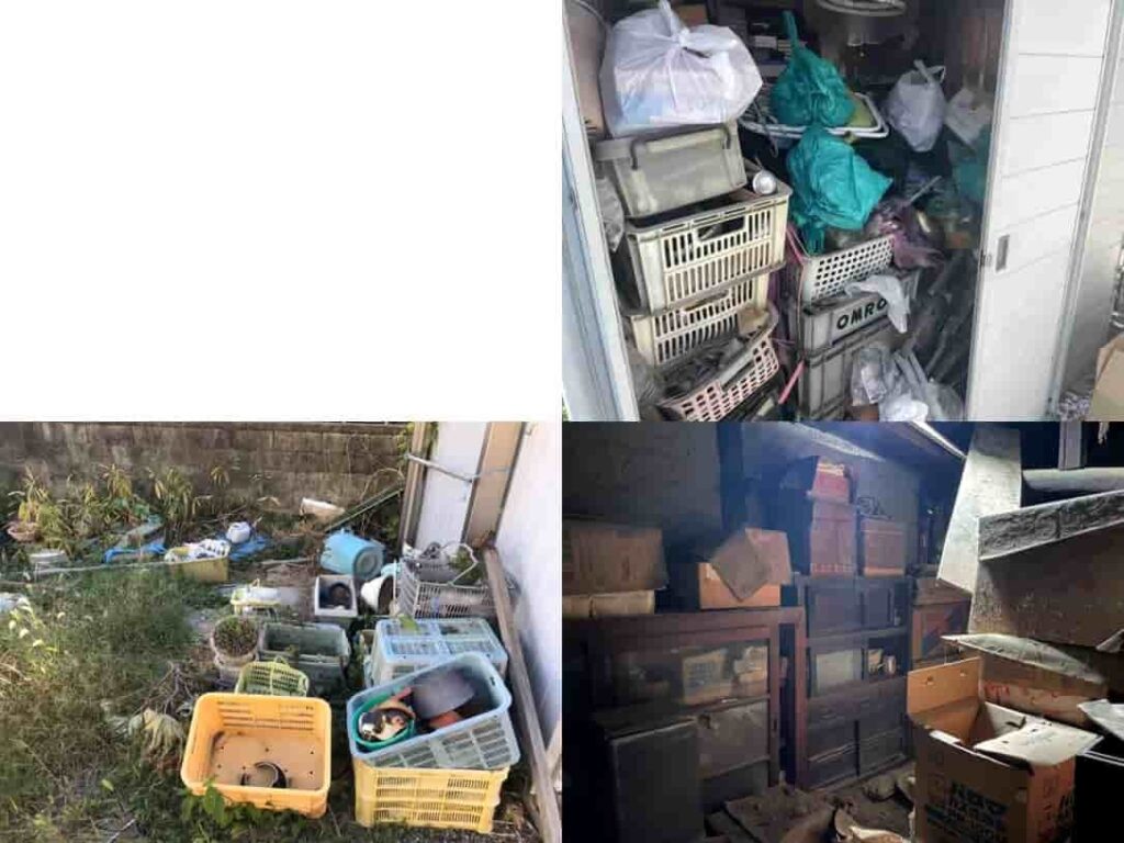 豊明市の遺品整理で物置小屋3棟と庭の不用品回収・ゴミ屋敷片付け