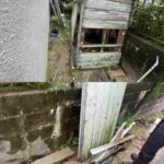 碧南市の庭の物置解体と外壁撤去の不用品回収と空き家整理