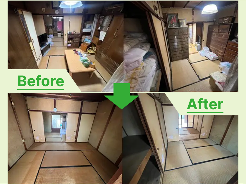 北名古屋市の平屋遺品整理で動産まるごと処分と簡易清掃