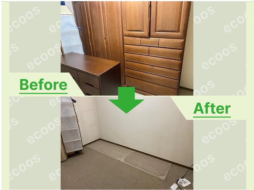 西尾市の家財整理で婚礼家具4棹の回収と書棚買取の生前整理