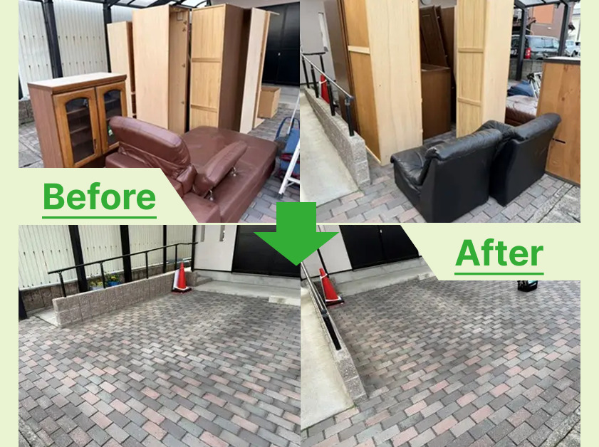 名古屋市守山区で婚礼タンス・ソファ・食器棚の大型家具回収