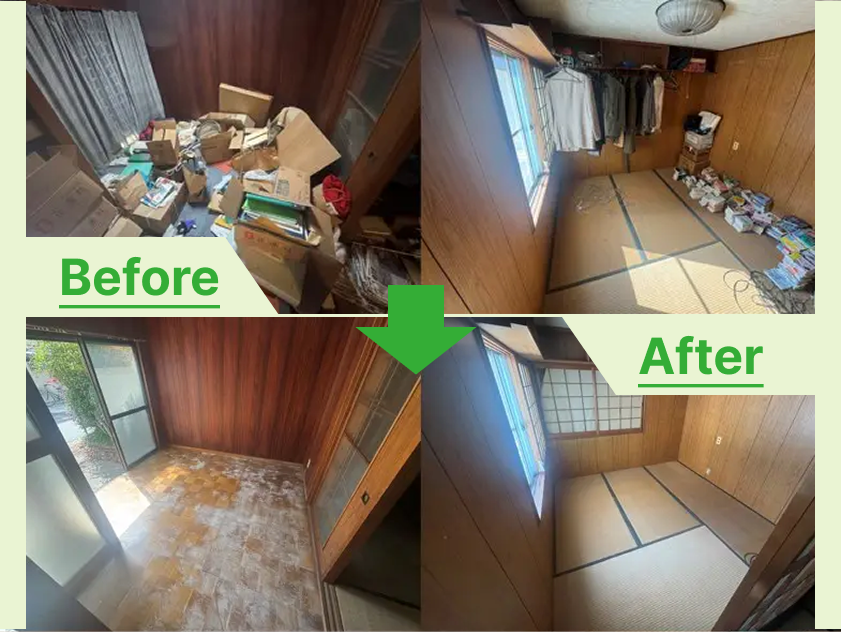 愛西市の一軒家4DKまるごとの遺品整理と不用品買取