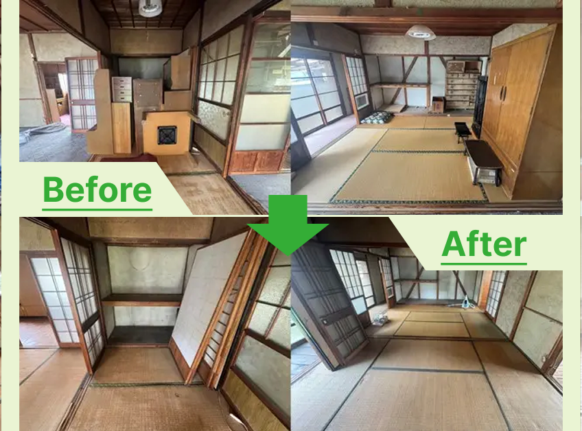 知立市の遺品整理で平屋一軒家の家財回収とアンテナ撤去