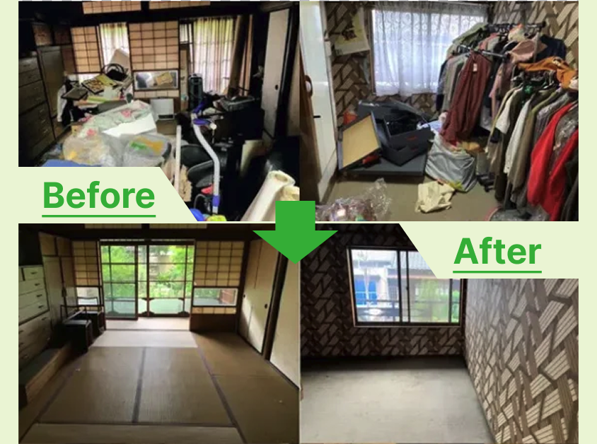名古屋市瑞穂区の解体前残置物撤去でモノ屋敷の一軒家をまるごと片付け